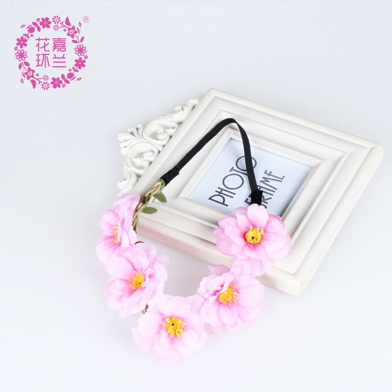 Jialan Accessories' Rose simulation flower headband is a super beautiful and cute parent-child headband for a seaside vacation details Picture