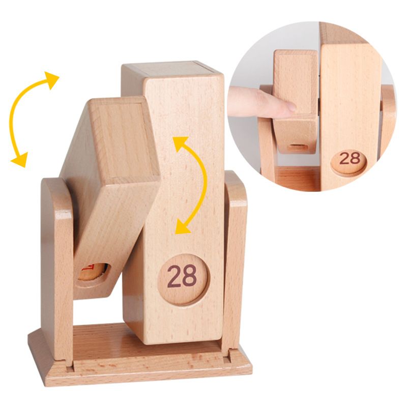 Creative manual wooden flip calendar decoration High-end gifts wooden desk calendar decoration Wooden crafts