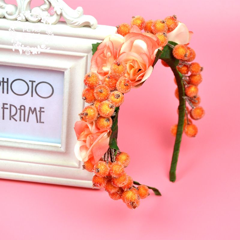 Jia LAN Hua Huan Factory's fashionable new Korean-style bride headwear garland, elegant jasmine bridesmaid headwear, women's hair band, beach garland details Picture