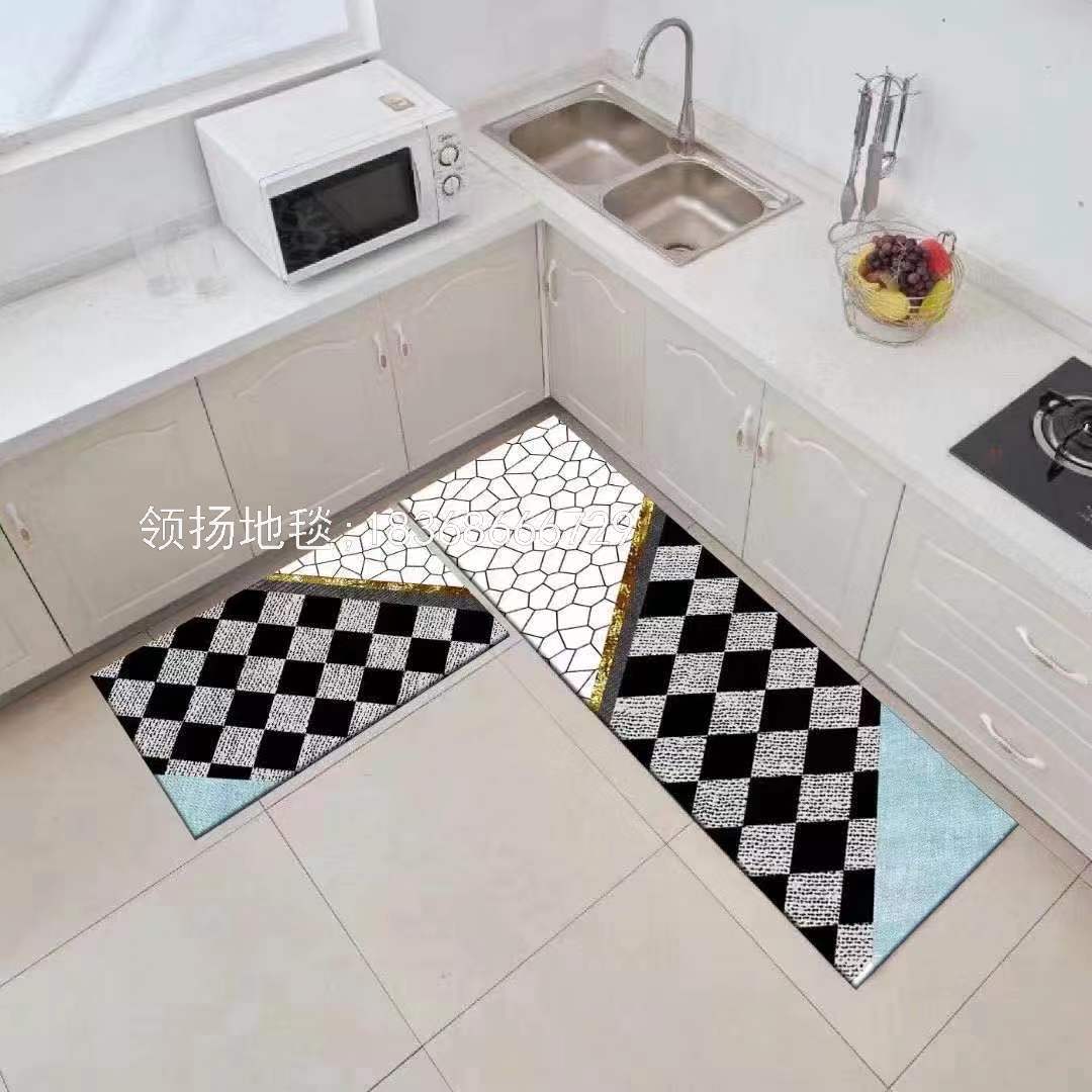 新款印花厨房垫 两件套地垫 防滑组合地垫 厨房地垫脚垫
