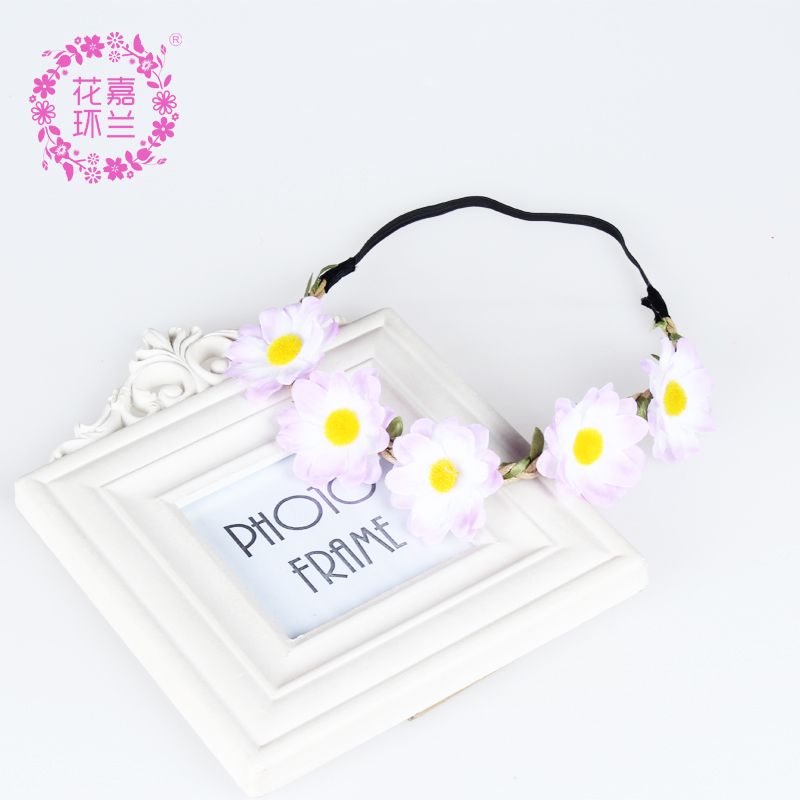 Jialan Factory customizes sweet European and American children's hair accessories, baby seaside vacation photography headbands, forest girl simulation hair flower accessories, and elastic hair bands Application Scenario