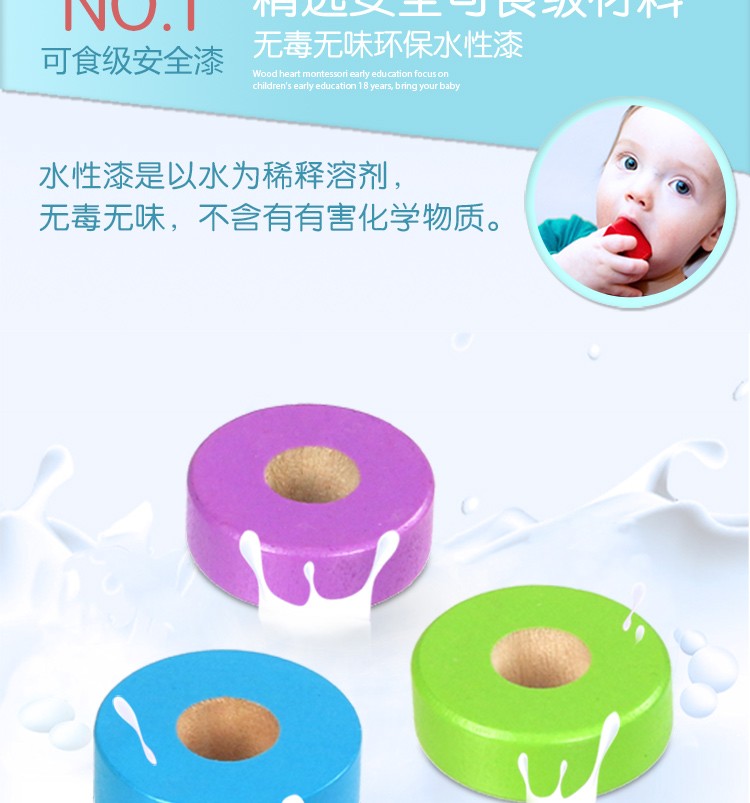 The wooden fun jigsaw puzzle arithmetic box is rich in color and highly entertaining. It can exercise babies' color recognition vision, cultivate logical thinking ability, and exercise early education enlightenment training. It is a parent-child game detail image 4