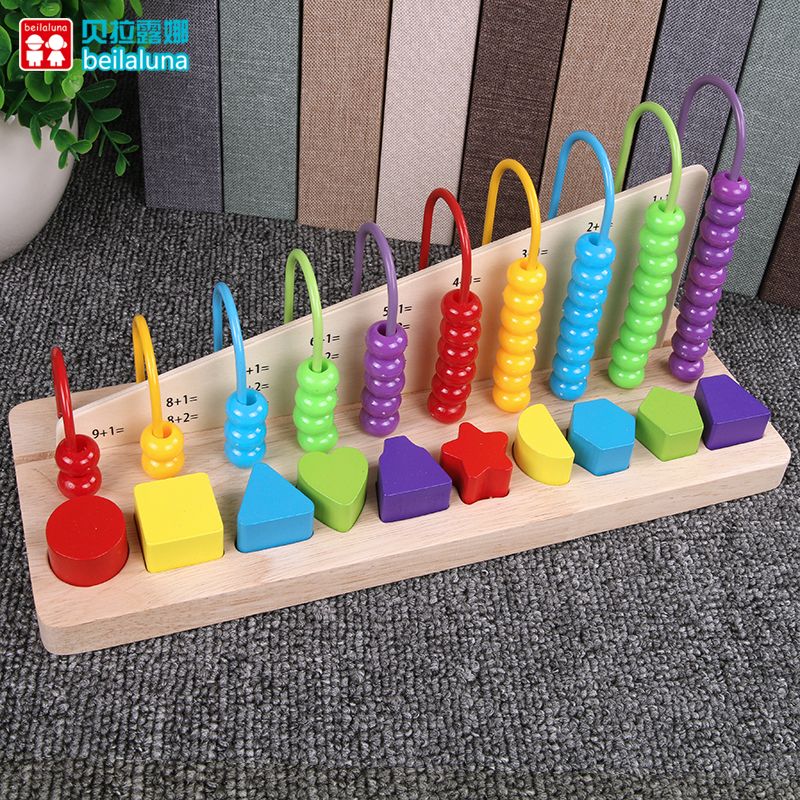 The wooden toy shape calculation logarithm board is rich in color and highly interesting. It can exercise the baby's color recognition visual ability, cultivate logical thinking ability, and exercise early education enlightenment training. It is a parent-child game Application Scenario