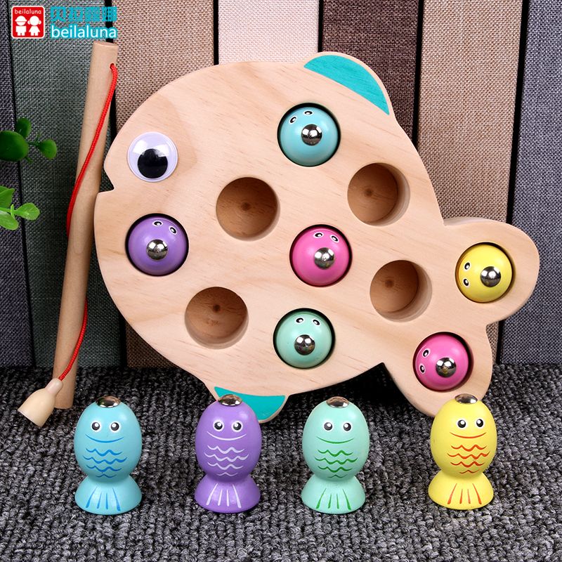 The wooden fun fishing toys are rich in color and highly entertaining. They can exercise babies' color recognition and visual ability, cultivate logical thinking ability, and exercise early education enlightenment training. They are parent-child games