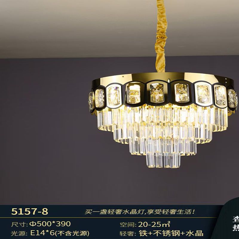 Light luxury crystal chandelier, bedroom chandelier, dining room chandelier, living room chandelier, modern style crystal chandelier details Picture