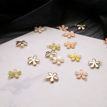 合金珍珠小清新花朵吊坠diy手工制作耳环耳钉饰品手链材料包配件