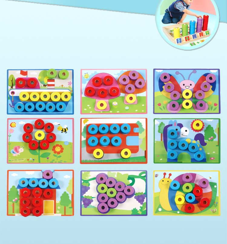 The wooden fun jigsaw puzzle arithmetic box is rich in color and highly entertaining. It can exercise babies' color recognition vision, cultivate logical thinking ability, and exercise early education enlightenment training. It is a parent-child game detail image 7