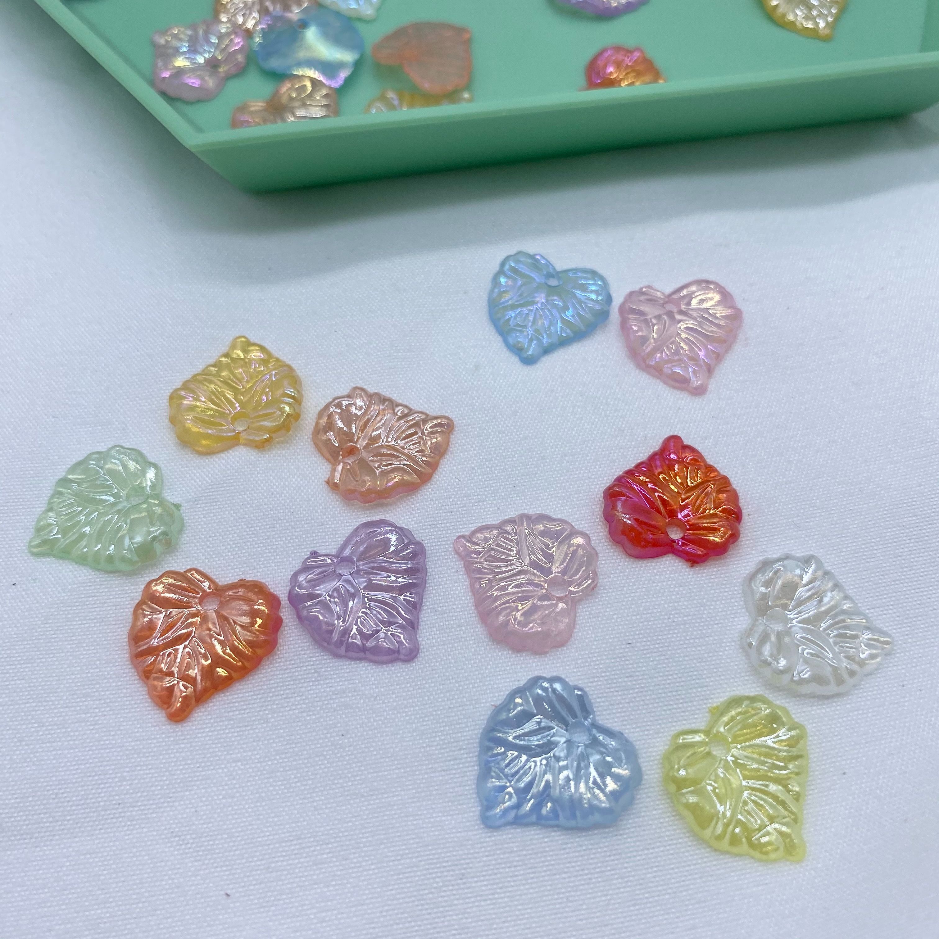 Jelly color-coated ab heart-shaped leaf summer ancient-style clothing headband diy hand-woven accessory Application Scenario
