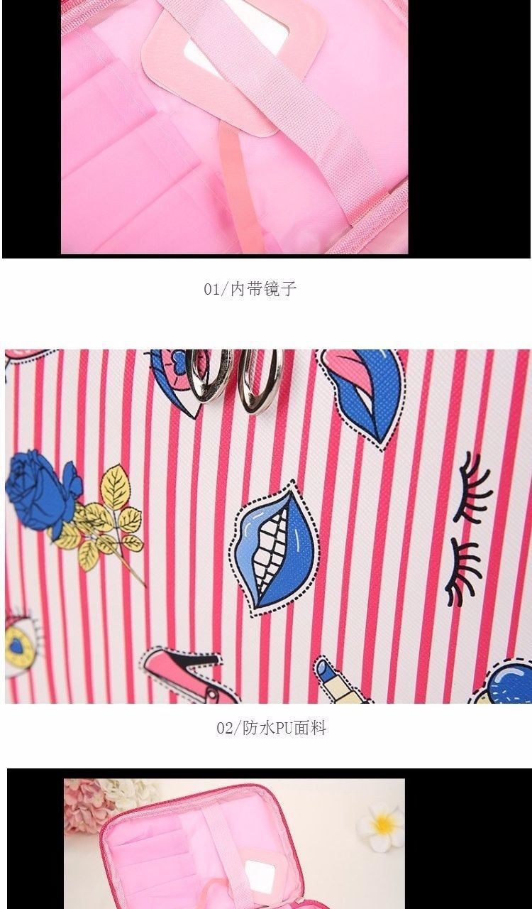 可爱学生卡通化妆包大容量可折叠多功能收纳包包化妆袋便携化妆箱详情图6