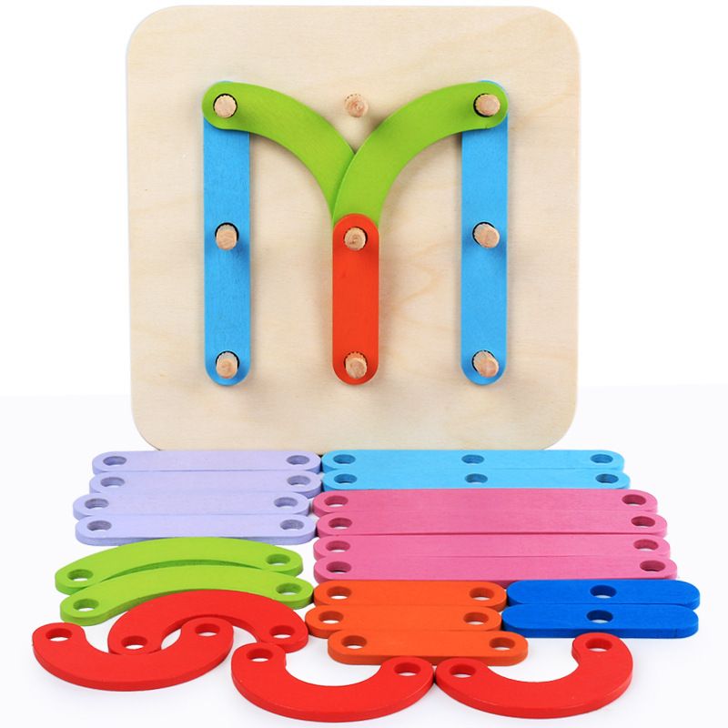 Manufacturers direct sales fun numerical letter jigsaw puzzle set column children's puzzle creative variety puzzle music wooden toys