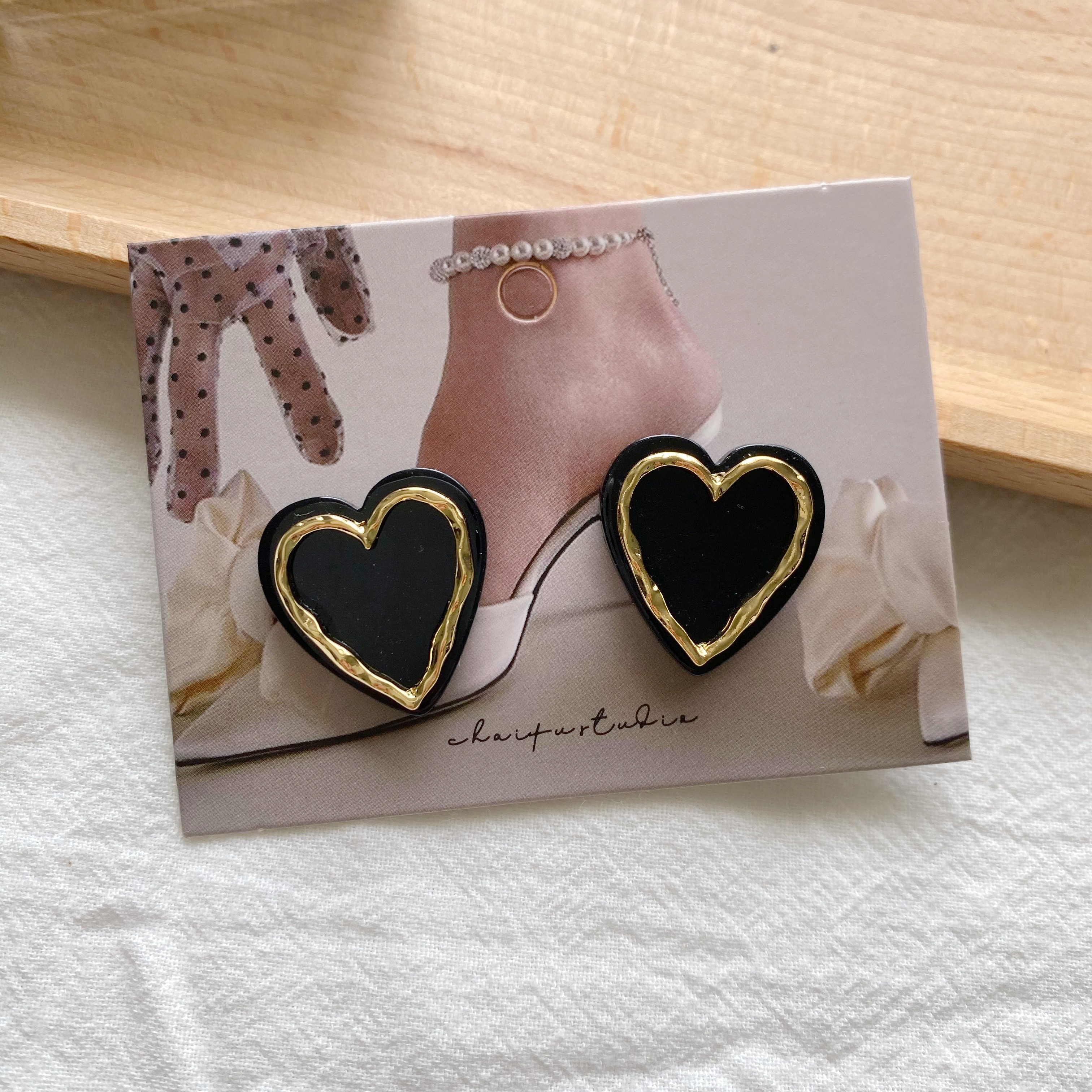 法式复古爱心金属亚克力耳环女S925银针韩国简约百搭气质耳钉耳饰星露饰品1详情图5