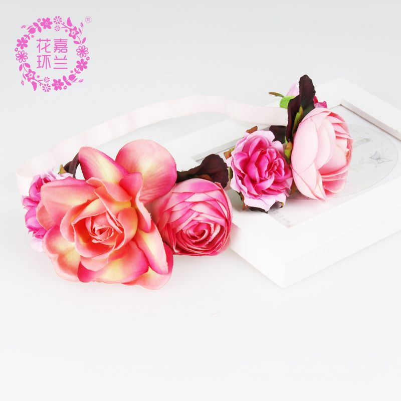 Jialan Foreign Trade supplies European and American children's hair accessories and headwear, simulated flower exercises, baby hair bands, forest girl style headwear, fresh and rural style Application Scenario