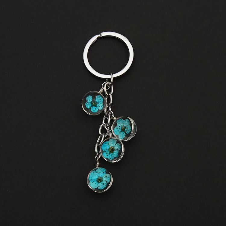 Four-section dried flower keychains, a popular DIY product, are sold directly by the manufacturer and are irresistibly charming Specification image