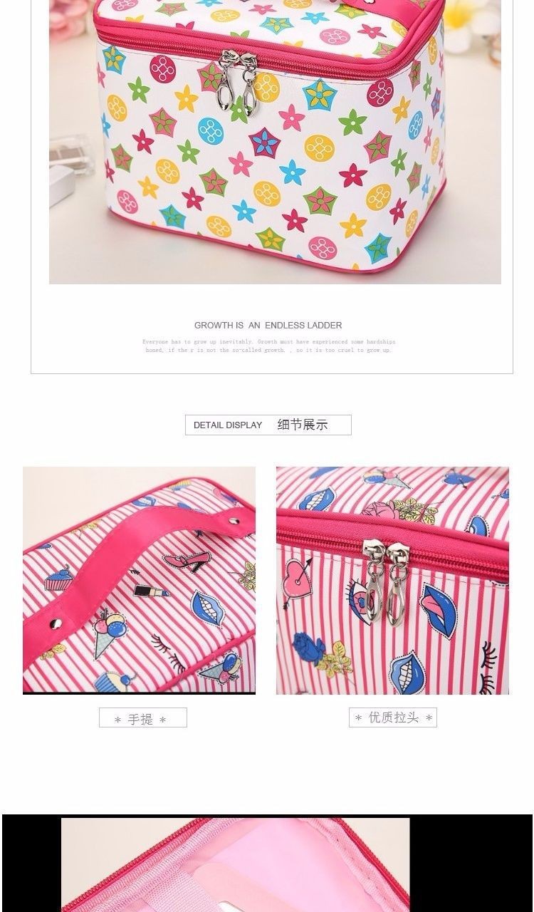 可爱学生卡通化妆包大容量可折叠多功能收纳包包化妆袋便携化妆箱详情图5