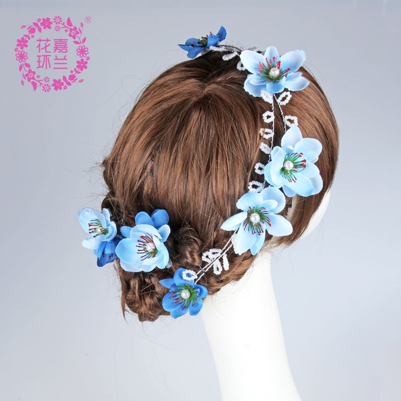 Jialan Accessories Yiwu Factory directly sells Japanese and Korean bride headwear, wedding photography, travel photography headwear, earrings, hairpins, studio crown sets Item Picture