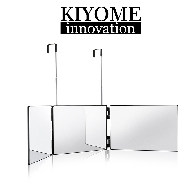 新品家用伸缩挂钩式多面化妆镜便携悬挂三面折叠高清镜子现货批发详情图2