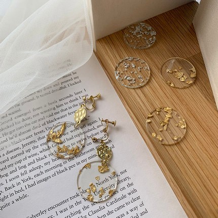 DIY手工饰品合金滴胶透明珍珠镶钻菱形不规则几何挂件耳饰材料详情图3