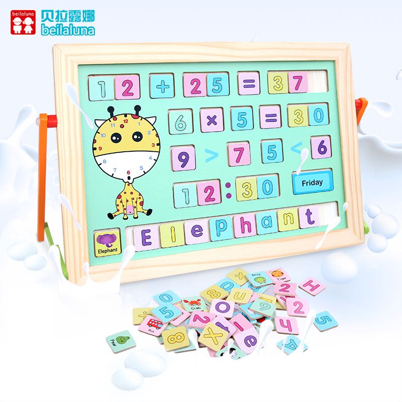 The wooden toy children's learning drawing board is rich in color and highly interesting. It can exercise babies' color recognition and visual ability, cultivate logical thinking ability, and exercise early education enlightenment training. It is a parent-child game details Picture