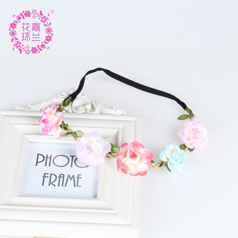 Jialan Accessories' classic European and American style best-selling headwear, Bohemian creative imitation rose flower headband, children's headband