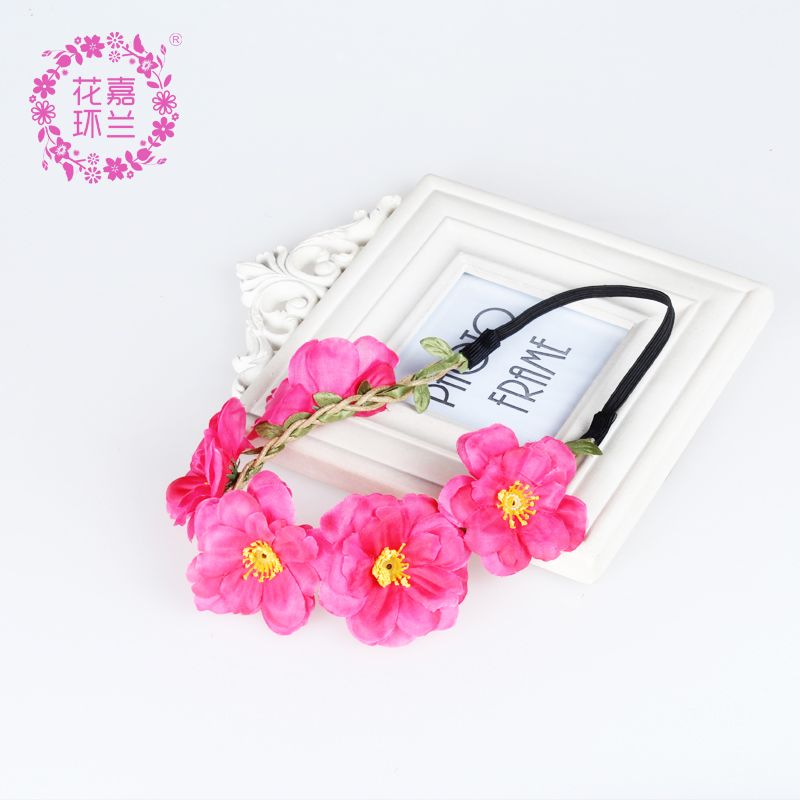 Jialan Accessories' Rose simulation flower headband is a super beautiful and cute parent-child headband for a seaside vacation Item Picture