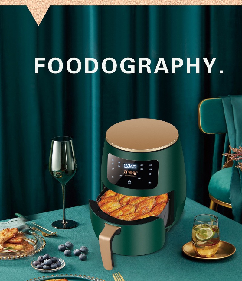 小盼熊智能空气炸锅机家用4.5L大容量电烤箱英文跨境电商110V外文详情图6