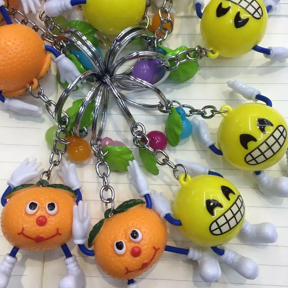 Plastic smiley face key chain series