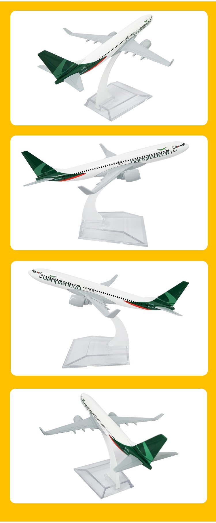 金属飞机模型摆件儿童玩具孟加拉国航空飞机模型商务礼品工艺品详情5