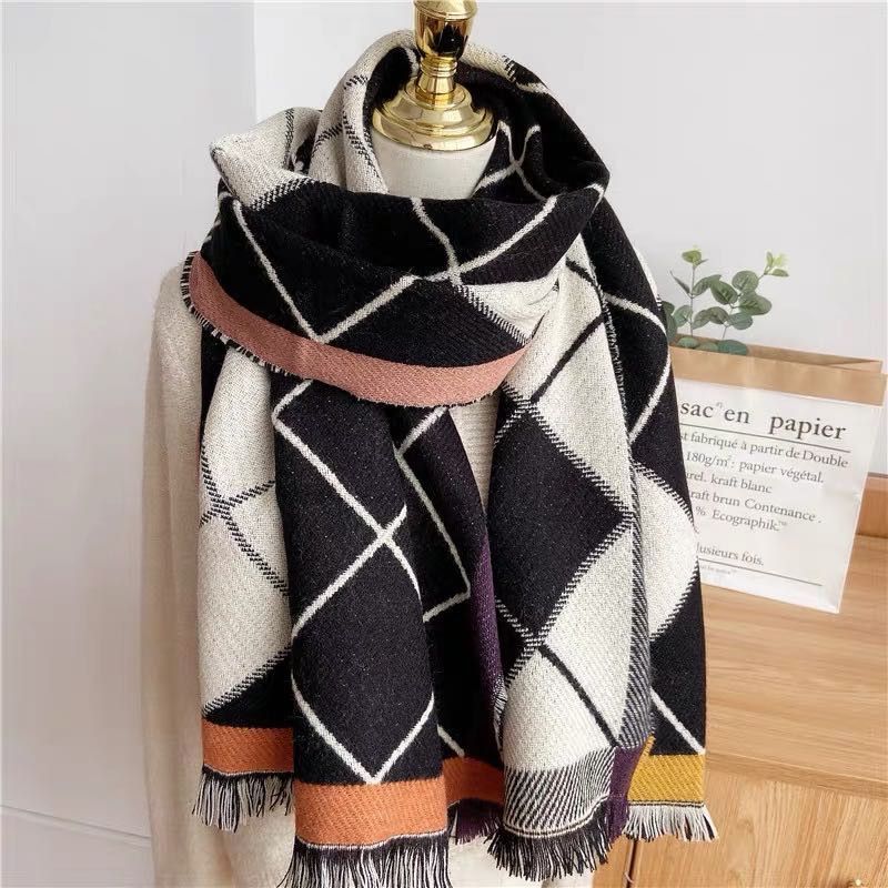Ladies' Autumn And Winter Coats All Match Korean Version Of Lady Retro Trendy Casual Explosive Scarf 2221