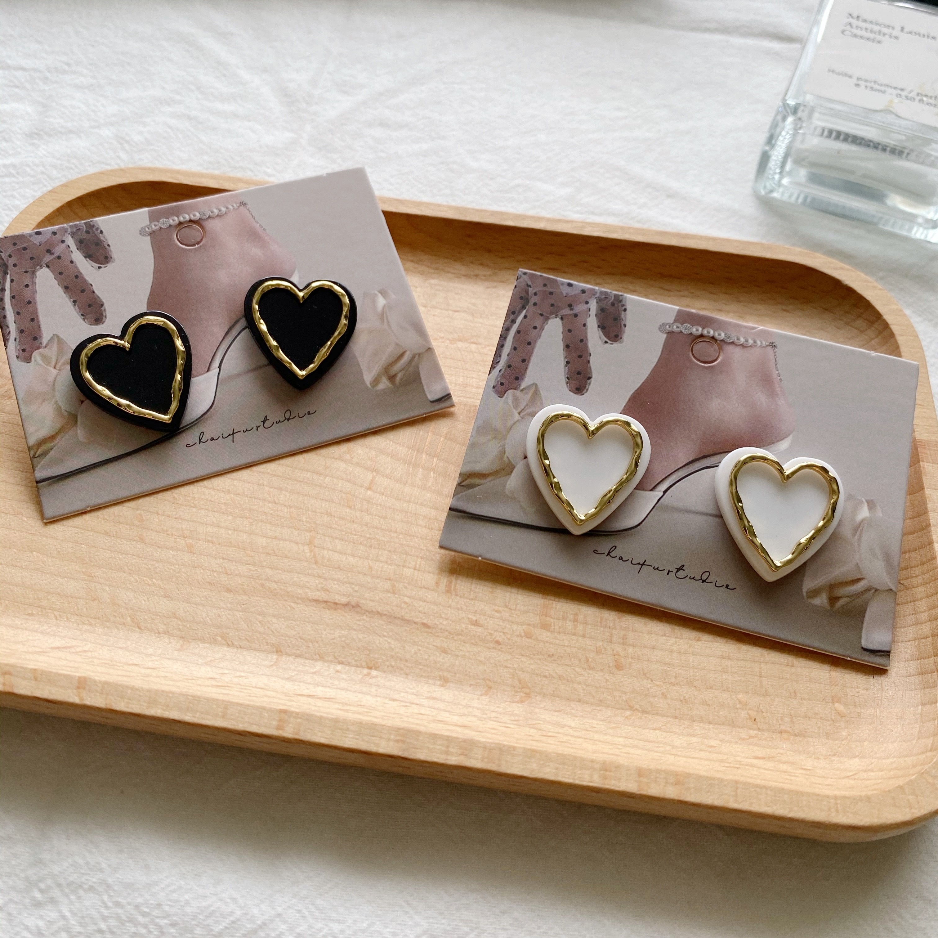 法式复古爱心金属亚克力耳环女S925银针韩国简约百搭气质耳钉耳饰星露饰品1详情图3