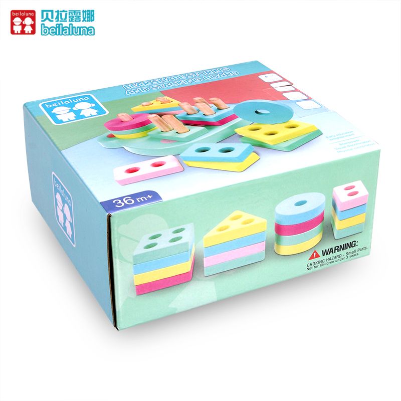 The wooden toy macaron-colored four-piece column is rich in color and highly entertaining. It can help babies recognize color vision, cultivate logical thinking ability, and exercise early education enlightenment training. It is a parent-child game Item Picture