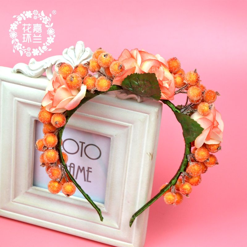 Jia LAN Hua Huan Factory's fashionable new Korean-style bride headwear garland, elegant jasmine bridesmaid headwear, women's hair band, beach garland Specification image