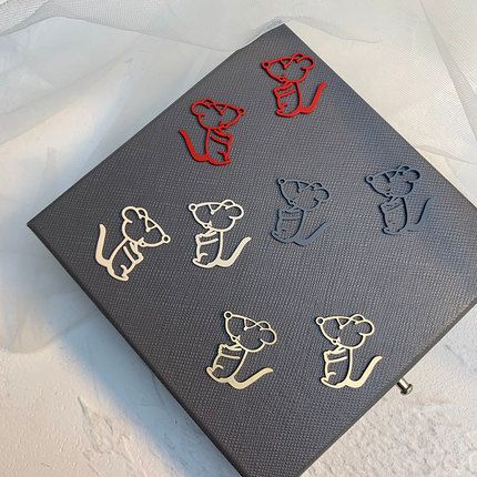 港风喷漆中国风老鼠吊坠diy饰品配件材料包原创自制耳坠耳饰品