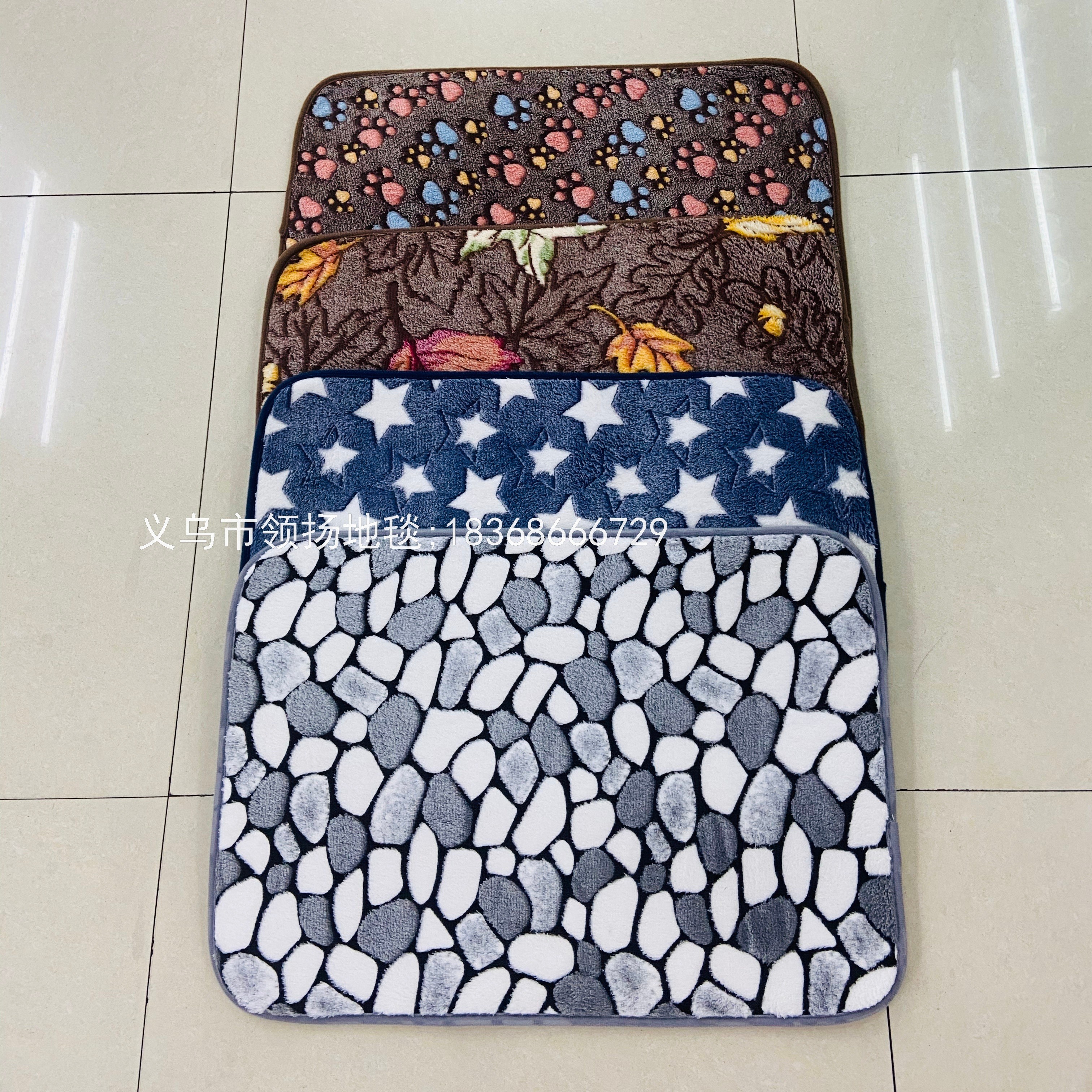 珊瑚绒地垫 超柔面珊瑚绒门垫 脚垫 珊瑚绒吸水地垫详情图2