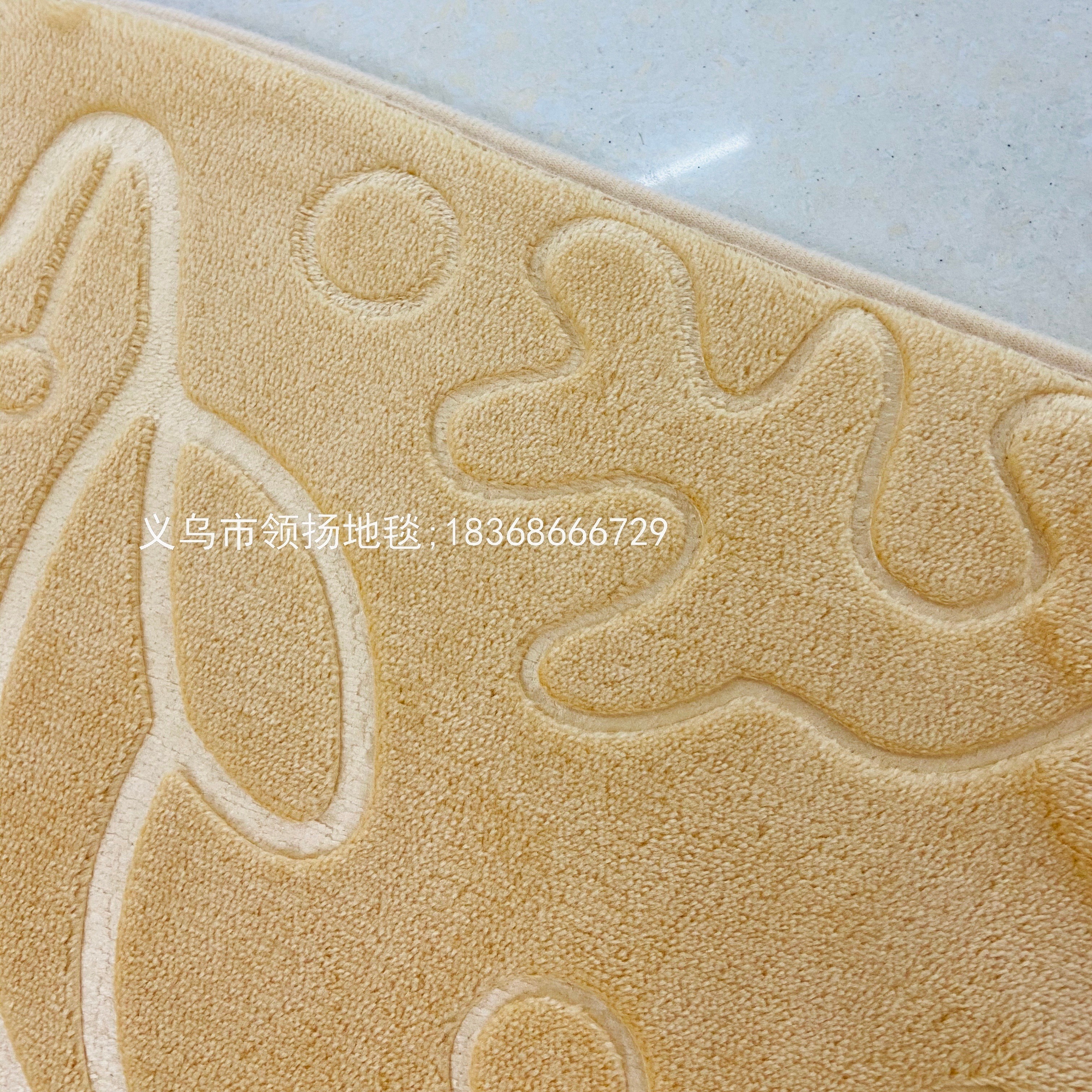 法兰绒素色压花垫法兰绒地毯地垫 法兰绒压花脚垫门垫详情图8