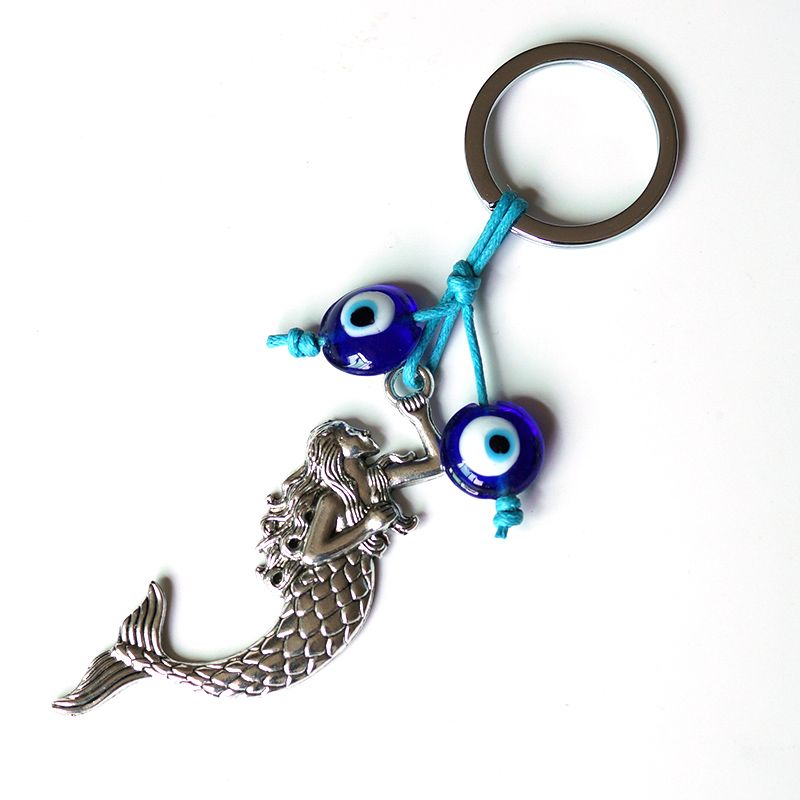 Turkish blue eye jewelry accessory, glass eye bead alloy keychain Item Picture
