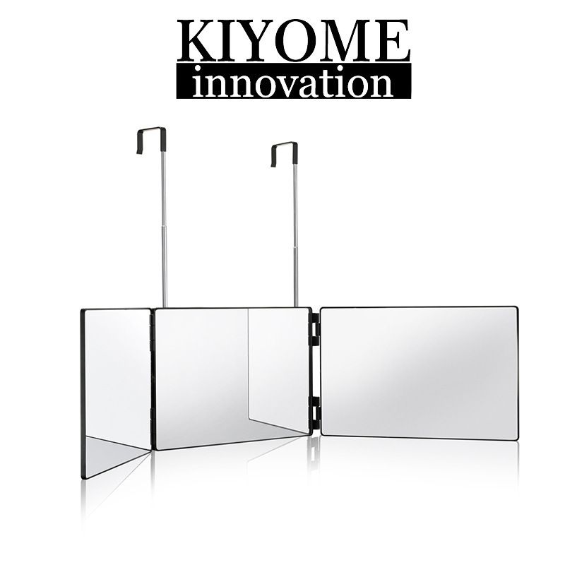 新品家用伸缩挂钩式多面化妆镜便携悬挂三面折叠高清镜子现货批发详情图2