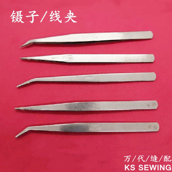 Obema stainless steel tweezers, straight E8/ curved E7 pliers, eyebrow clips, thread clips, special tools for sewing machines detail image 2