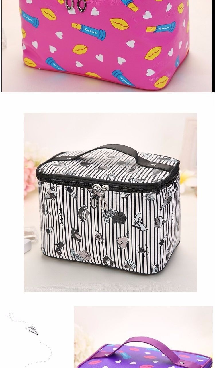可爱学生卡通化妆包大容量可折叠多功能收纳包包化妆袋便携化妆箱详情图3