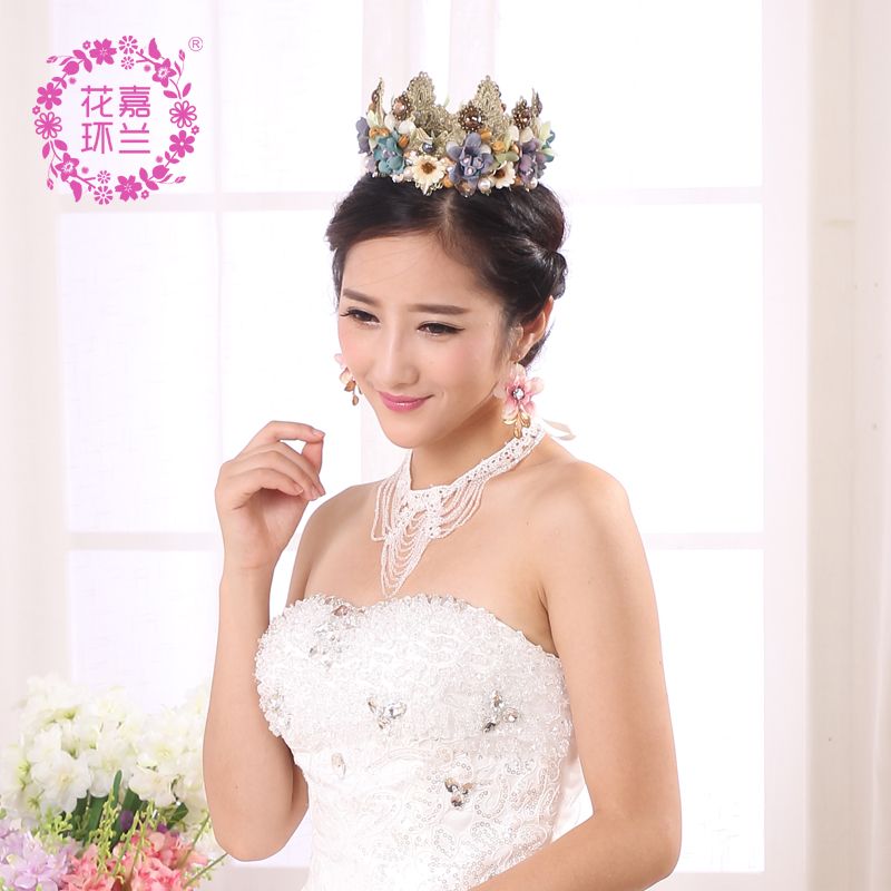 Jialan Yiwu Factory directly supplies Bohemian-style bright retro blue crown commemorative photo studio flower crowns
