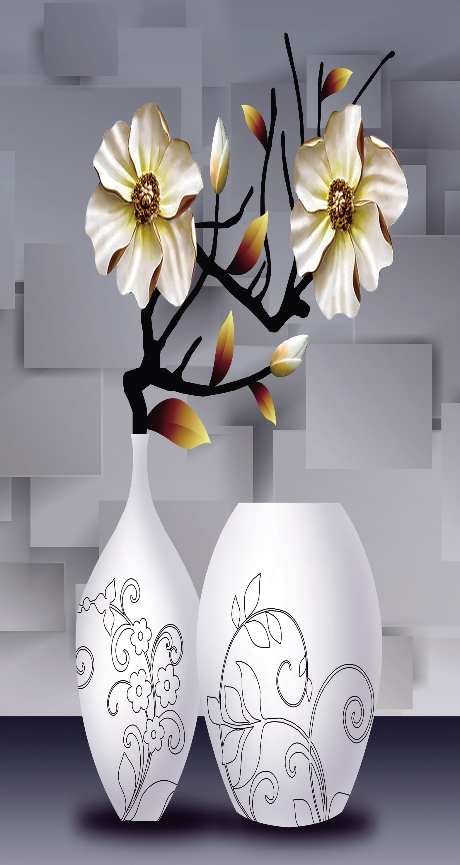 Frameless board painting, very artistic floral density board painting 132414 detail image 1