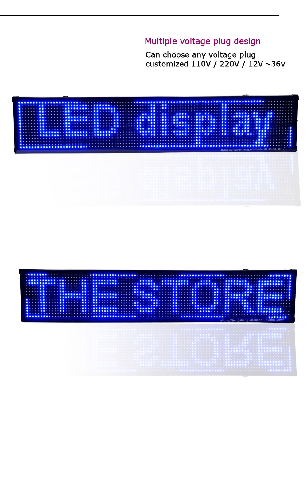 led显示屏广告屏门头字幕滚动屏单色蓝色室内半户外店招广告牌详情图4