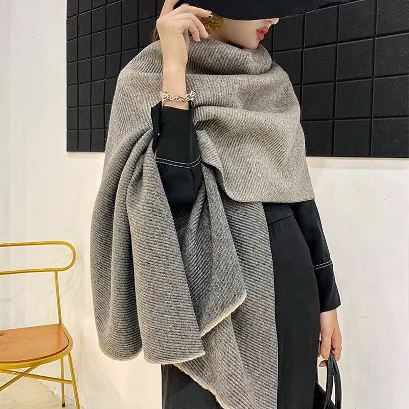 Ladies Autumn And Winter Coat Lady Lady Retro Trendy Casual Explosive Scarf 3124