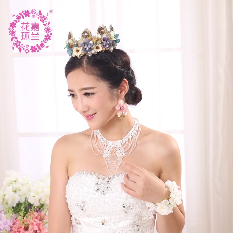 Jialan Yiwu Factory directly supplies Bohemian-style bright retro blue crown commemorative photo studio flower crowns Specification image