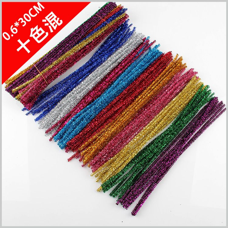 Xingsheng Ten-Color Mixed DIY Accessories: Golden Onion Wool Strips, Golden Onion wool Roots, Golden Onion Twisted Sticks, Christmas Tree for Children 01