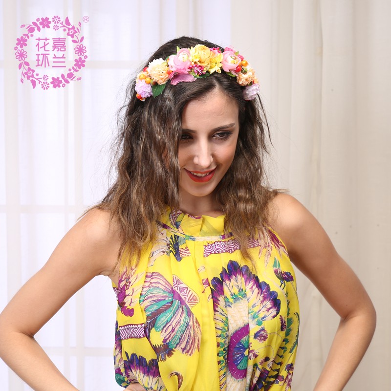 Jialan Factory's fashionable new Korean-style bride headwear, garland, elegant jasmine bridesmaid headwear, women's hairband, beach simulation flower hairband pic 5