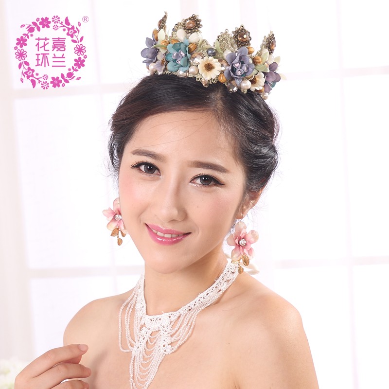 Jialan Yiwu Factory directly supplies Bohemian-style bright retro blue crown commemorative photo studio flower crowns detail image 5