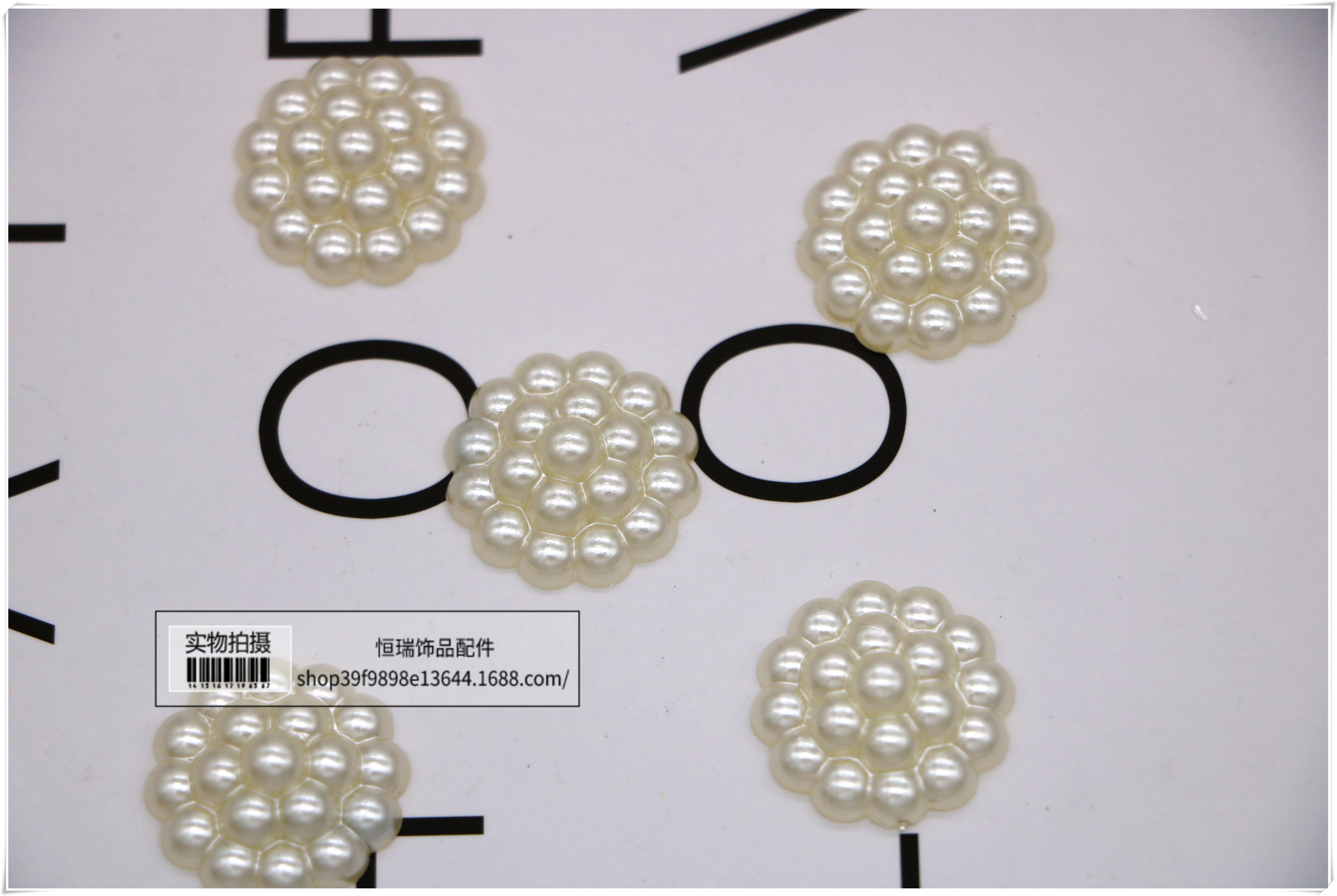 ABS仿珍珠半面珠22MM佛头DIY手工材料配件头花装饰手机挂件鞋包详情图4