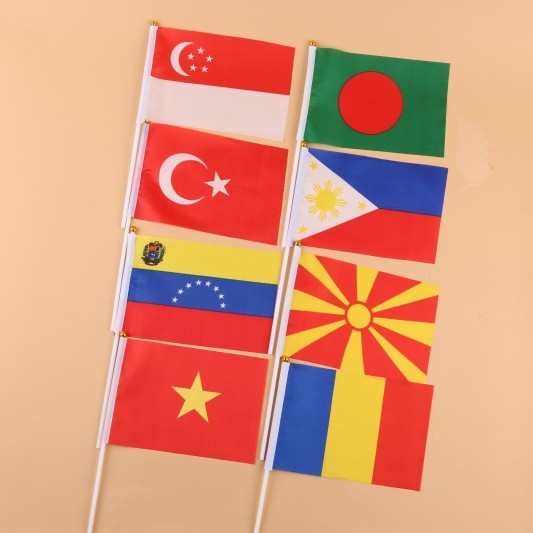 14*21古巴8号手摇旗带杆子外国世界旗详情图2