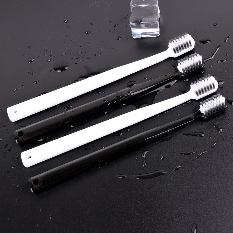 Simple Couple Toothbrush Fashion Black And White With Bamboo Charcoal Toothbrush Soft Hair Family 4 Installation Manufacturers Wholesale Specification drawing