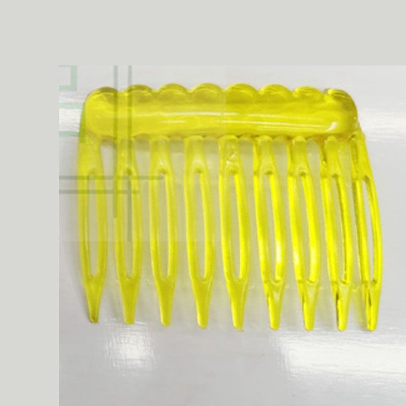 顺艺饰品 厂家直销5cm糖果色黄色发梳插梳韩国梳刘海梳饰品发饰底板配件
